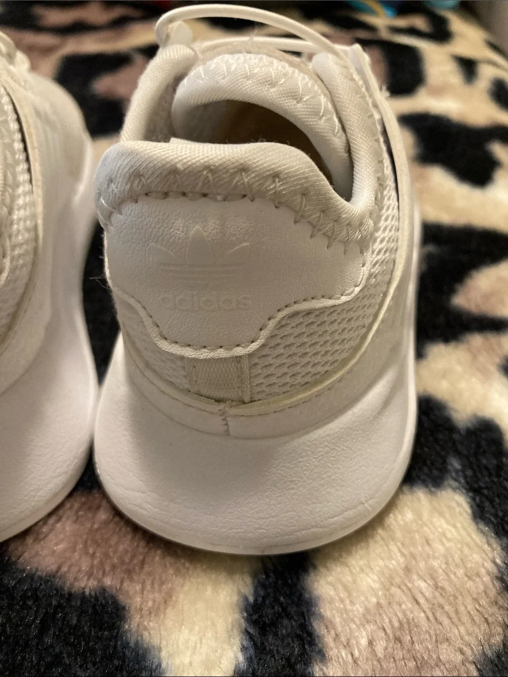 adidas Kids All-White Knit Slip-On Sneakers